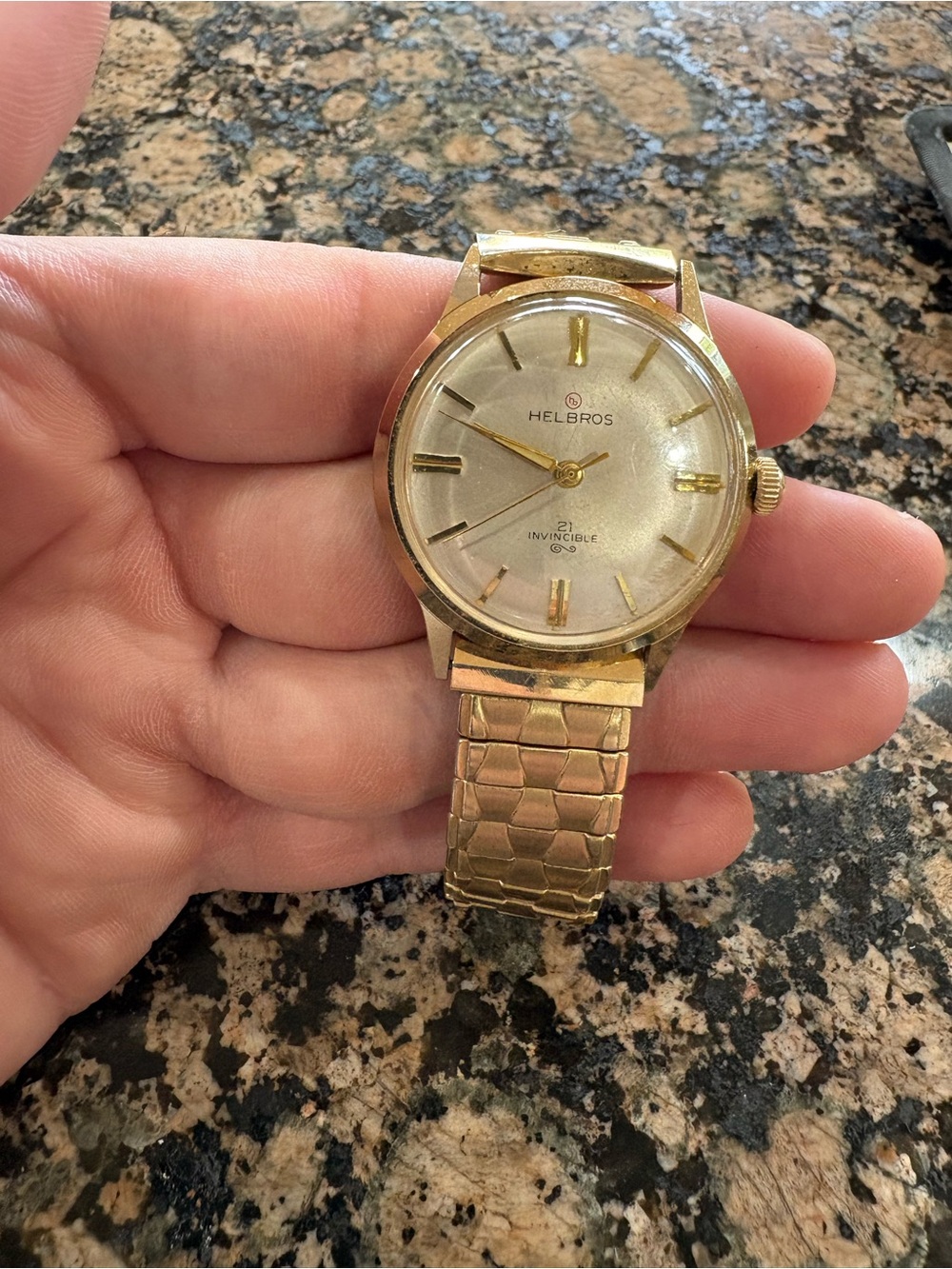 Helbros Men’s Gold-Tone Classic Dress Watch